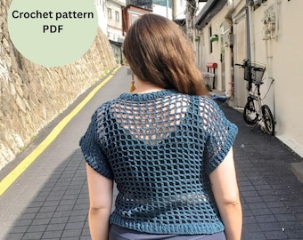 Crochet Mesh Top | beginner | size inclusive | PATTERN ONLY The Gastown t-shirt