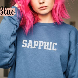 Sapphic embroidered sweatshirt Subtle lesbian shirt Queer coded Femme lesbian Sapphic gift Queer sapphic shirt Lesbian pride Gift Sappho