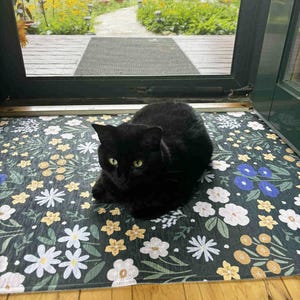 Dark Cottagecore Rugs Moody Home Decor Gothic Botanical Rug Witchy Accent Floral Gothic Rug Dark Academia Rug Whimsical Room