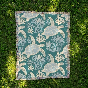 cobertor com estampa de tartaruga marinha cobertor para amantes do oceano decoração de praia decoração náutica para casa decoração costeira manta de vida marinha presente para amantes de tartarugas