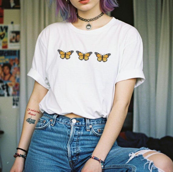 Butterfly Tee Yellowjackets t-shirt Y2k Monarch top 90s Vintage Shauna Shipman Yellowjackets Jackie Taylor Halloween Costume