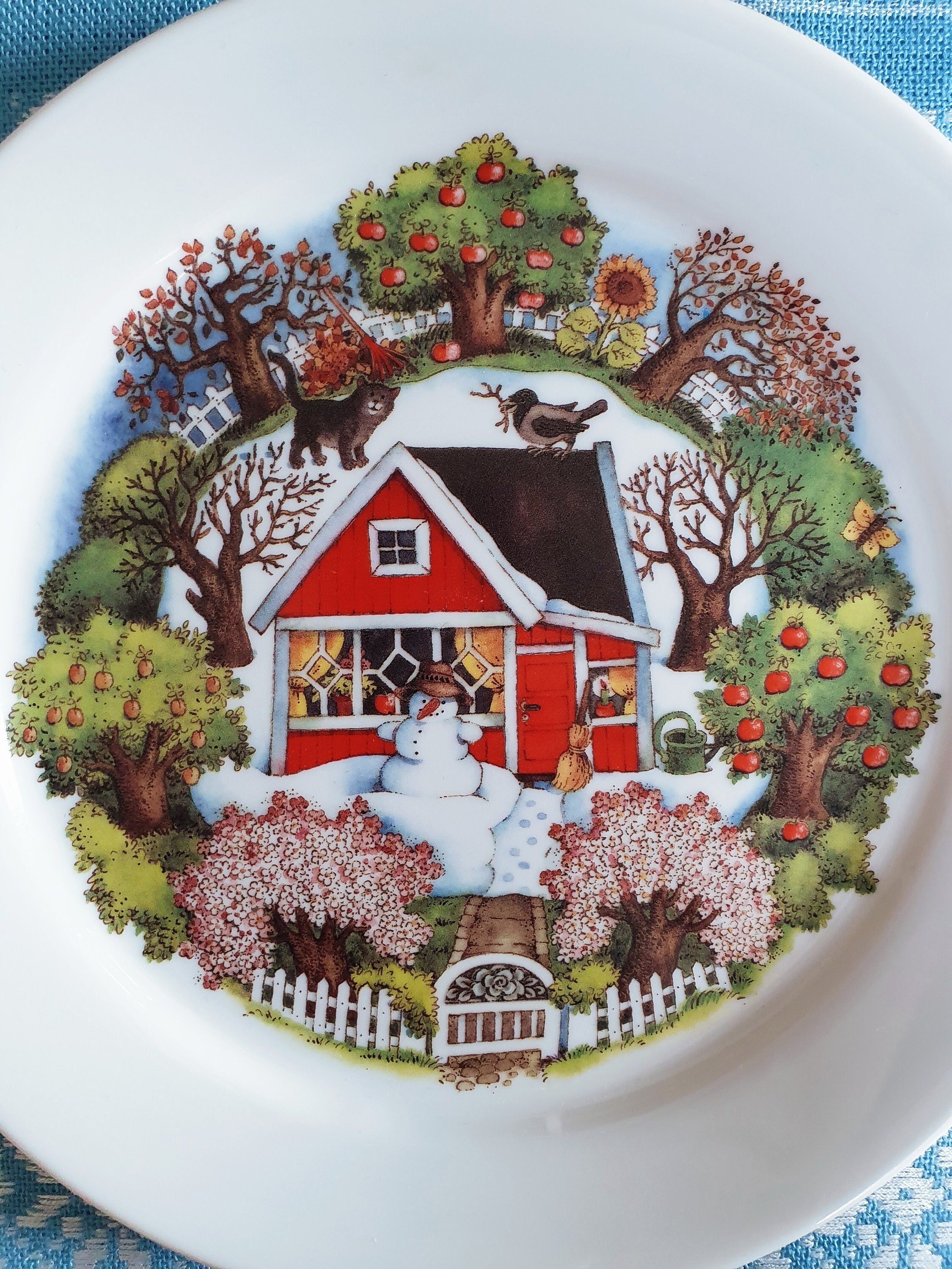 ノルウェー王室御用達Porsgrund陶磁器置物、国鳥「Heath Cook」 北欧食器 ノルウェーPorsgrund Mountain Flowerシリーズのトリオ 1