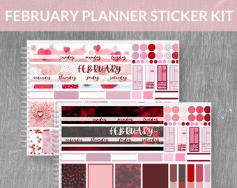 Valentine's Sticker Kit | FEBRUARY Monthly Sticker Kit | Digital Planner | Printable February Monthly Kit | Love Planner Stickers | Holidays