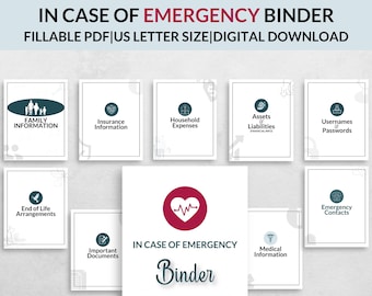 End Of Life Planner Fillable | Emergency Binder | Medical Binder | Home Binder | Estate Planning Binder | Last Wishes Planner | Life Binder