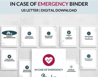 Emergency Binder | Funeral | End Of Life Planner | Household Binder | Document Organizer | Last Wishes | Death and Medical Binder