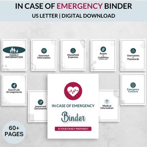 Emergency Binder | Funeral | End Of Life Planner | Household Binder | Document Organizer | Last Wishes | Death and Medical Binder
