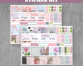 April Sticker Kit, April Monthly Sticker Bundle, Digital Planner Sticker, Printable April Monthly Kit, Spring Planner Sticker, Spring Bundle