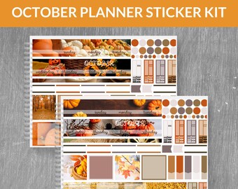 OCTOBER Planner Sticker Kit | Monthly Sticker Kit | Digital Planner | Printable October Monthly Kit | Fall Planner Stickers | Cut Files