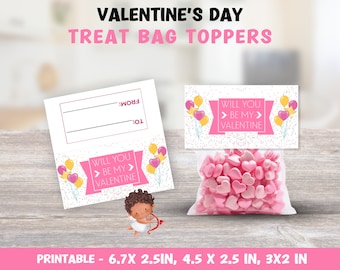 Alla hjärtans dag-goodiebags | Alla hjärtans dag-presentpåse för barn | Utskrivbar topping till alla hjärtans dag-godispåse | Alla hjärtans dag-kakor och godis