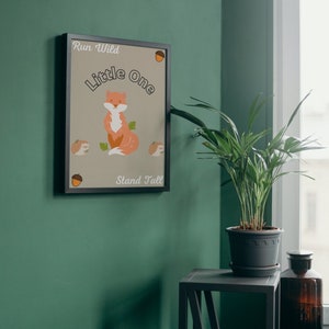 Woodland Fox Art for Baby&#39;s Room Framed