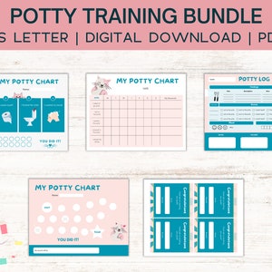Toddler Toilet Training | Printable Potty Training Chart | Potty Training Stickers | Instant Digital Download | Potty Training Rewards