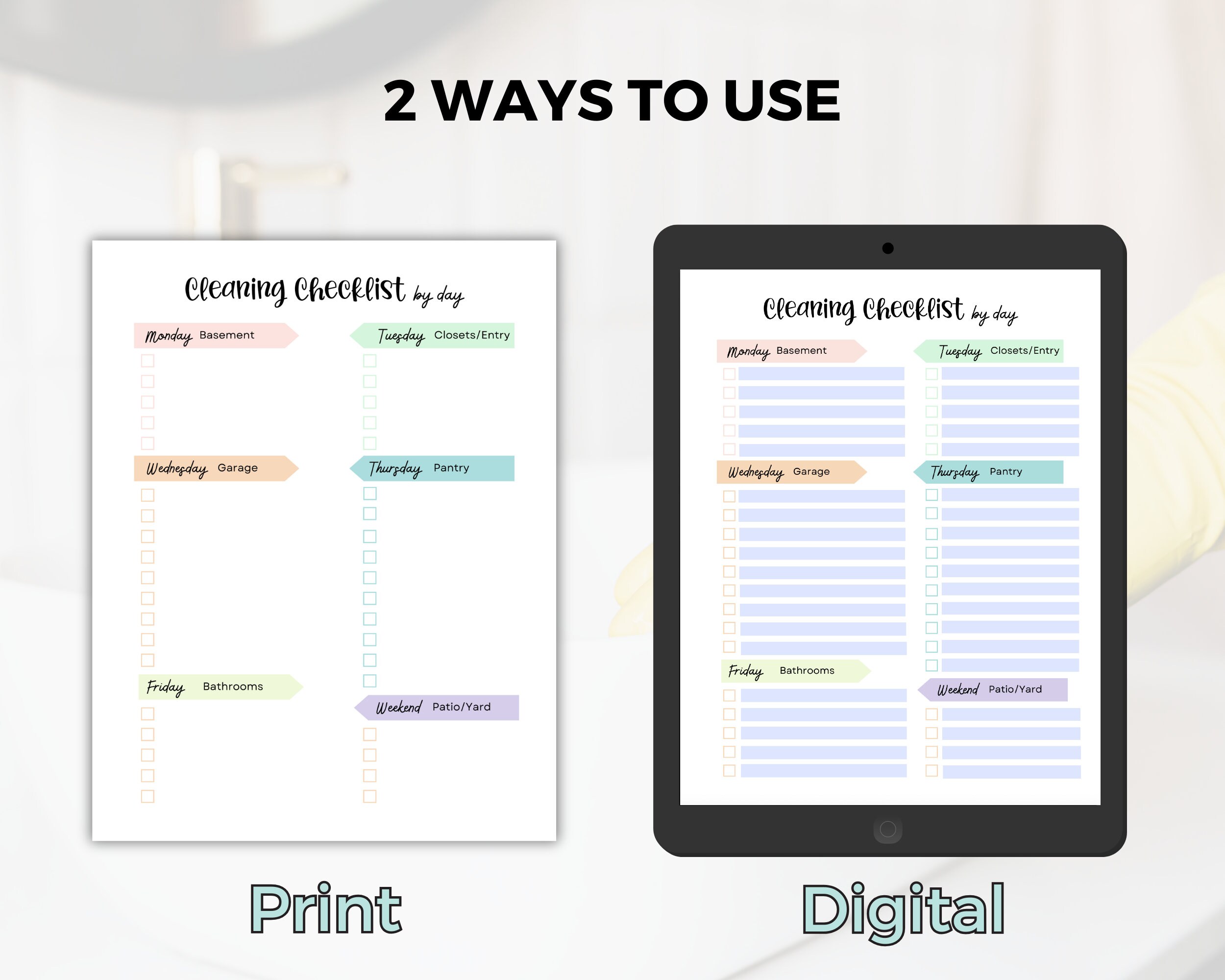 Spring Cleaning Checklist | Editable House Cleaning List | ADHD Home ...