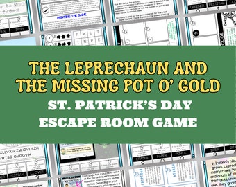 St. Patrick's Day Escape Room for Kids | Printable Party Game, Leprechauns, Kids Puzzles, Classroom Party