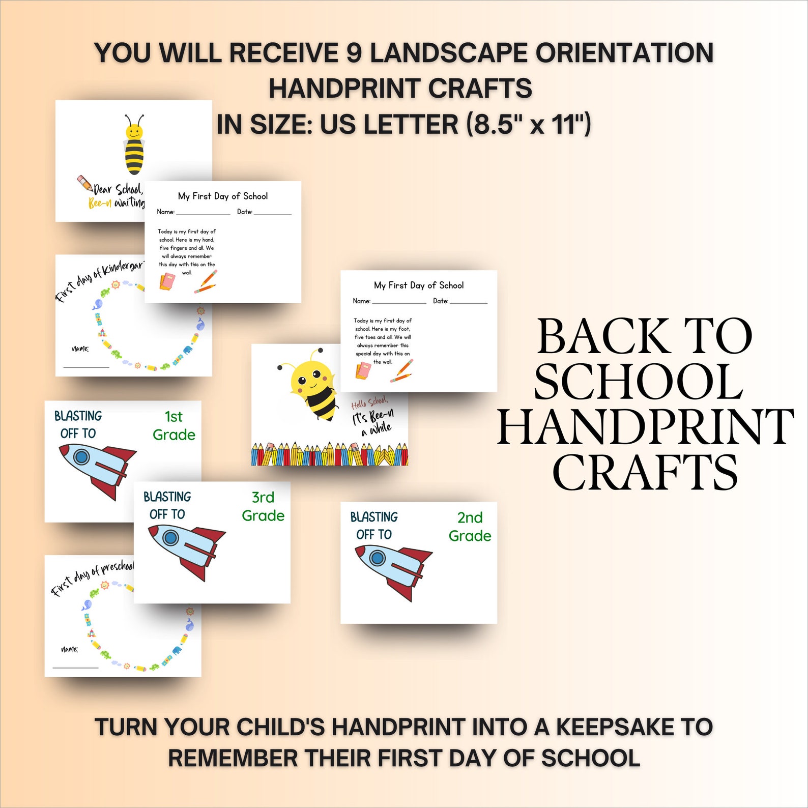 Handprint Preschool Kindergarten 1st Grade Craft | Fall Handprint Craft ...