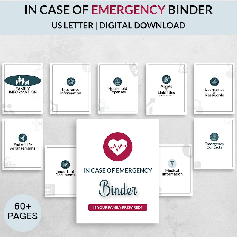 Emergency Binder | Funeral | End of Life Planner | Household Binder ...