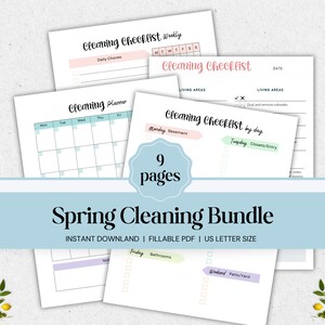Spring Cleaning Checklist | Editable House Cleaning List | ADHD Home Cleaning | Room Cleaning Printable | Cleaning Schedule | Deep Clean