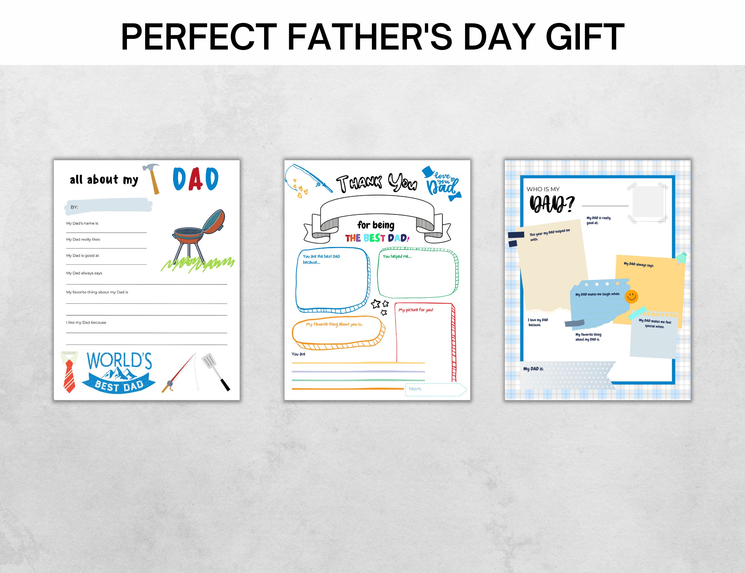 All About My Dad Printable | Personalized Gift for Dad |bonus Dad Gift ...