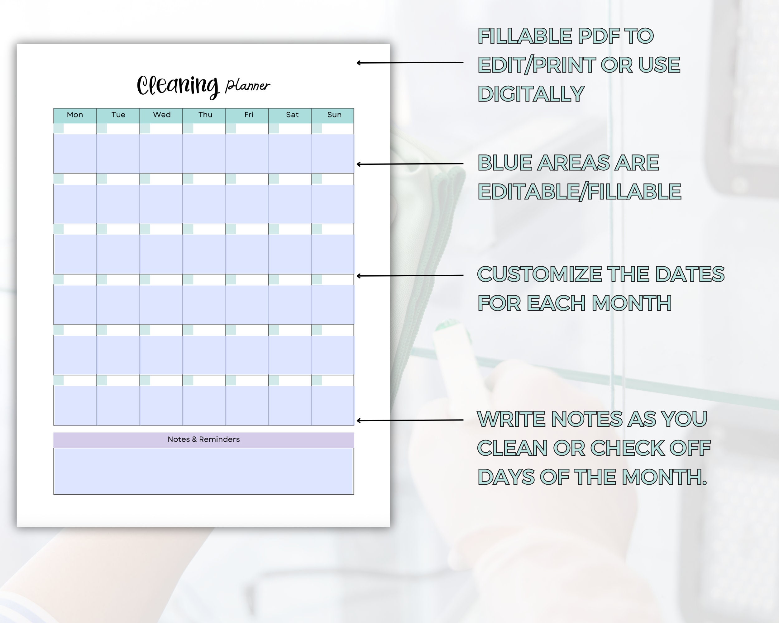 Spring Cleaning Checklist | Editable House Cleaning List | ADHD Home ...