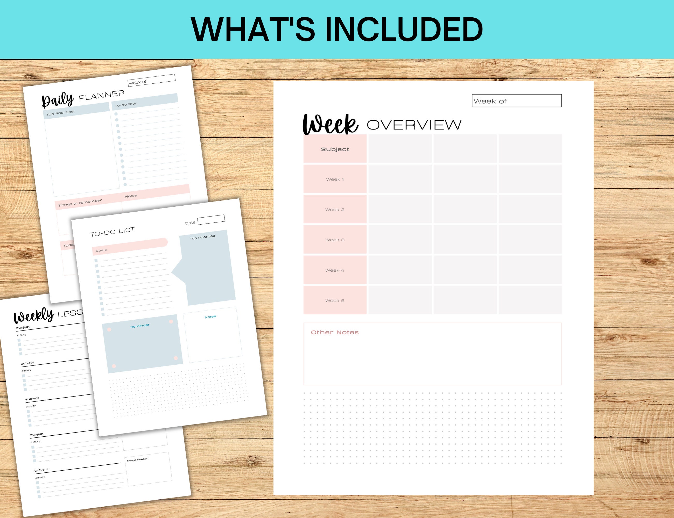Printable Homeschool Lesson Organizer | Academic Planner | Subject ...