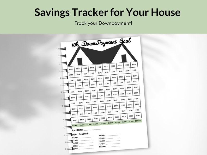 10k Savings Tracker, Instant Download, Printable, Downpayment Goal, New ...