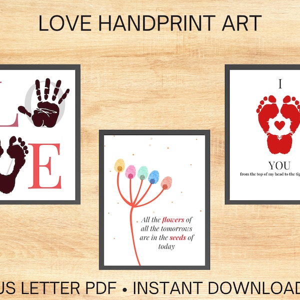 Love Handprint Art Etsy