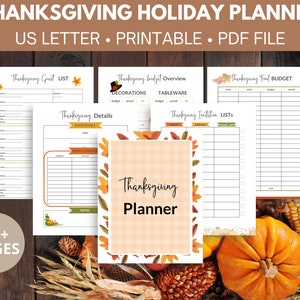 Thanksgiving Planner Printable, Festive Leaves Holiday Season Organization Binder, Holiday Meal Planner, Thanksgiving Planning To Do List