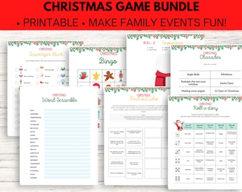 Christmas Family Games | Holiday Games Bundle | School Christmas Games | Office Christmas Games | 12 Christmas Games Bundle