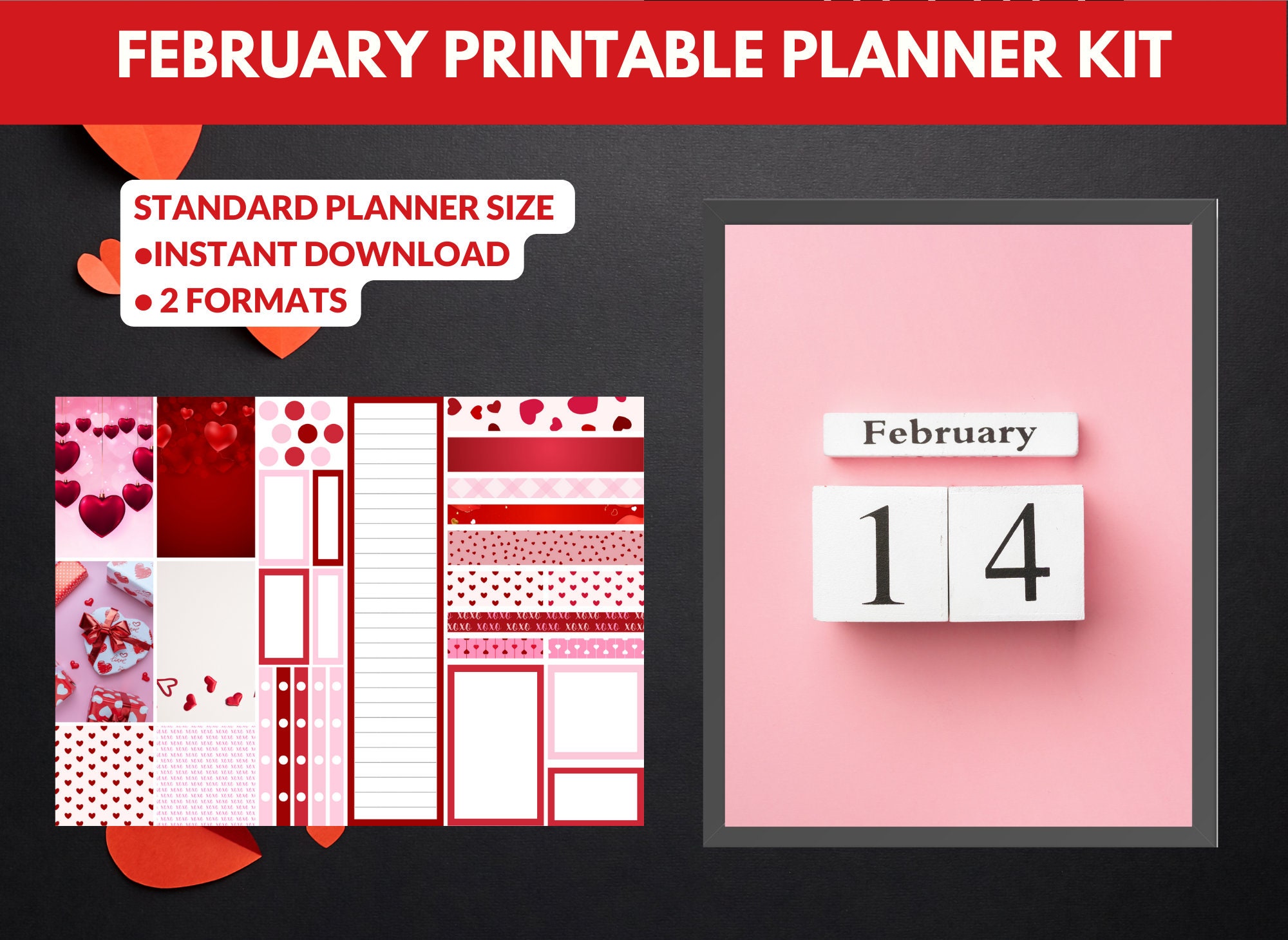February Happy Planner Printable Planner Sticker Kit - Etsy