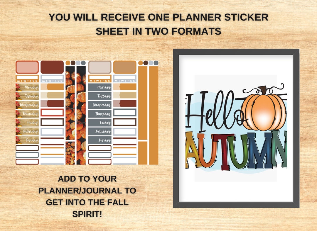 FALL Happy Planner/vertical Monthly Photo Kit Printable Planner ...