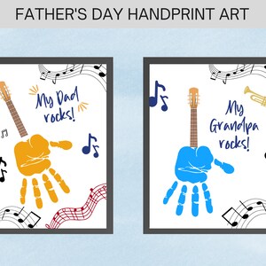 Father&#39;s Day Handprint Art | Handprint Craft for Kids | Toddler Father&#39;s Day Gift | Keepsake Gift | Printable Preschool Craft | MUSIC gift