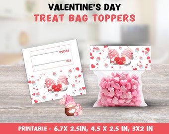 Alla hjärtans dag-chipspåsar | Alla hjärtans dag-presentpåse för barn | Utskrivbar alla hjärtans dag-goodiebag-topper | Alla hjärtans dag-chipsgodispåse