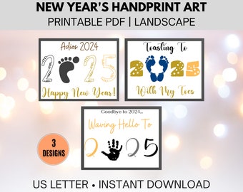NEW YEAR'S EVE Handprint Art Handprint Craft Footprint Art Footprint Craft