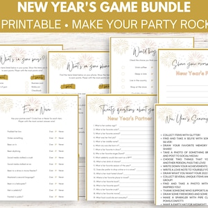 New Years 10 Game Bundle, New Years Eve Printable Games, New Years Eve Party Games for Kids and Adults