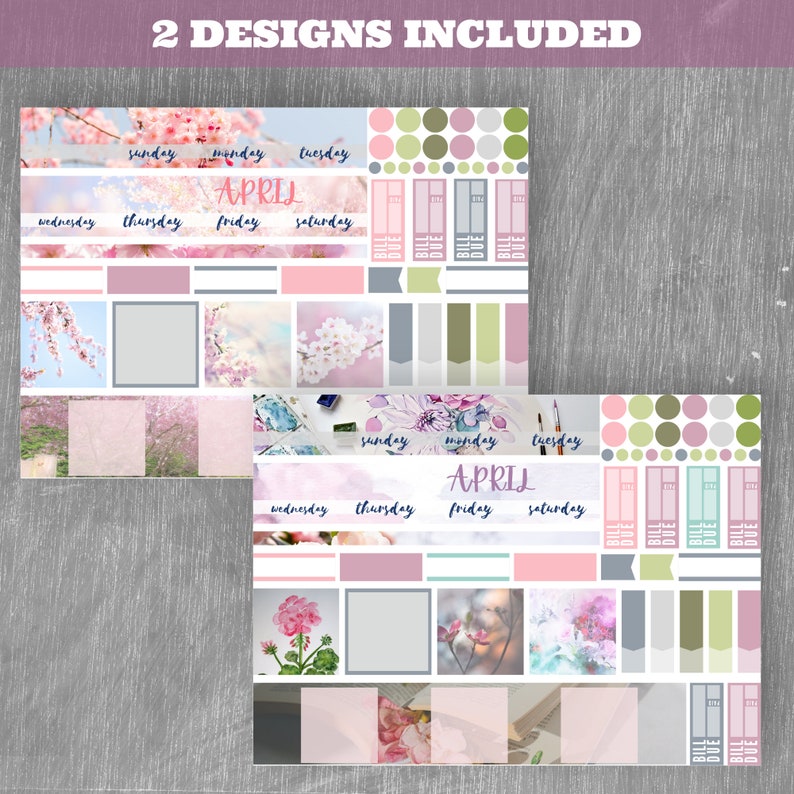 April Sticker Kit, April Monthly Sticker Bundle, Digital Planner ...