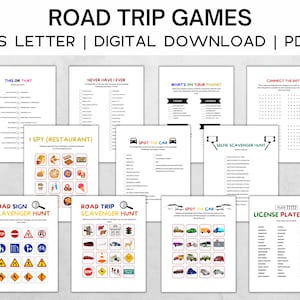 ロード トリップ ゲーム バンドル 印刷可能 | 子供向けゲーム | 夏のロード トリップ アクティビティ | 子供向け旅行ゲーム | 子供向け旅行アクティビティ パック
