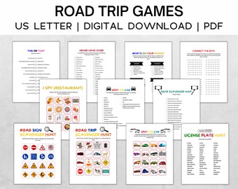 Road Trip Game Bundle Printables | Games for Children | Summer Road Trip Activity | Kids Travel Games | Travel Activity Pack for Kids
