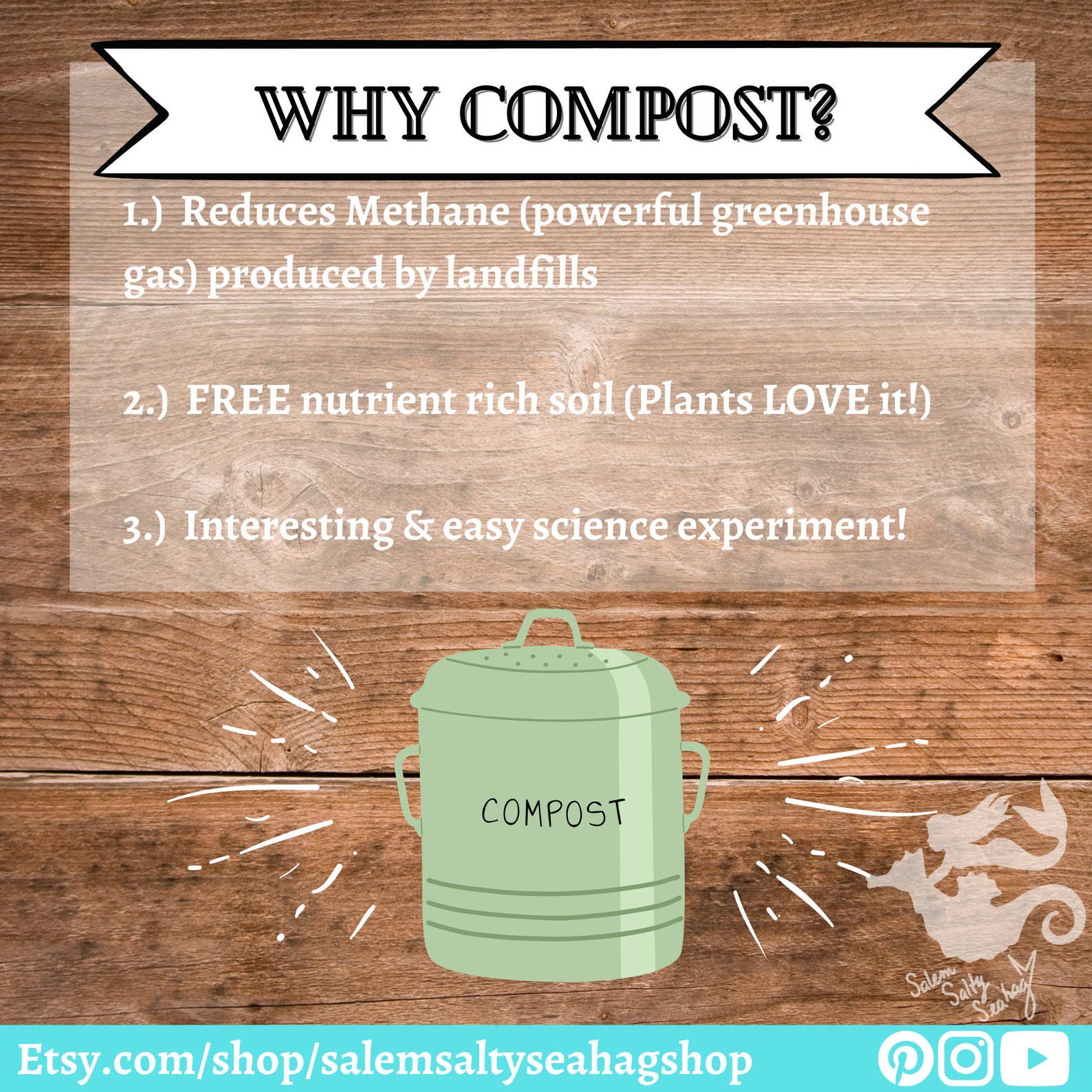 Compost Bin Rules Sign Zero Waste Kitchen Printable Etsy