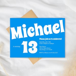 Vorlage Blaue Geburtstagseinladungen für Jungen Mädchen Kinder Teens/jedes Alter und Farbe/Printable Kinder Geburtstagseinladung/Instant Download/Corjl