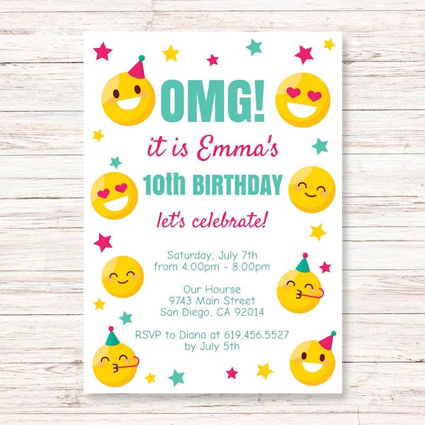 Emoji Invitation - Etsy