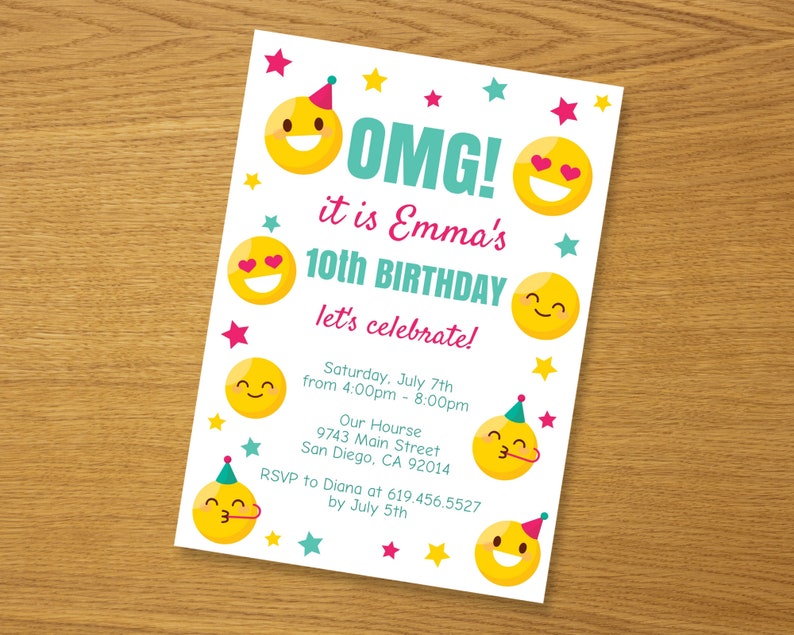 editable-emoji-birthday-invitations-for-boys-girls-kids-emoji-etsy