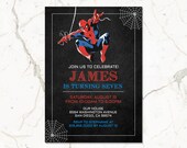 Kids Invitation Template, Spiderman Invitation, Spiderman Birthday Invitation, Spiderman Invite, Spider-man Birthday, Corjl Instant Download