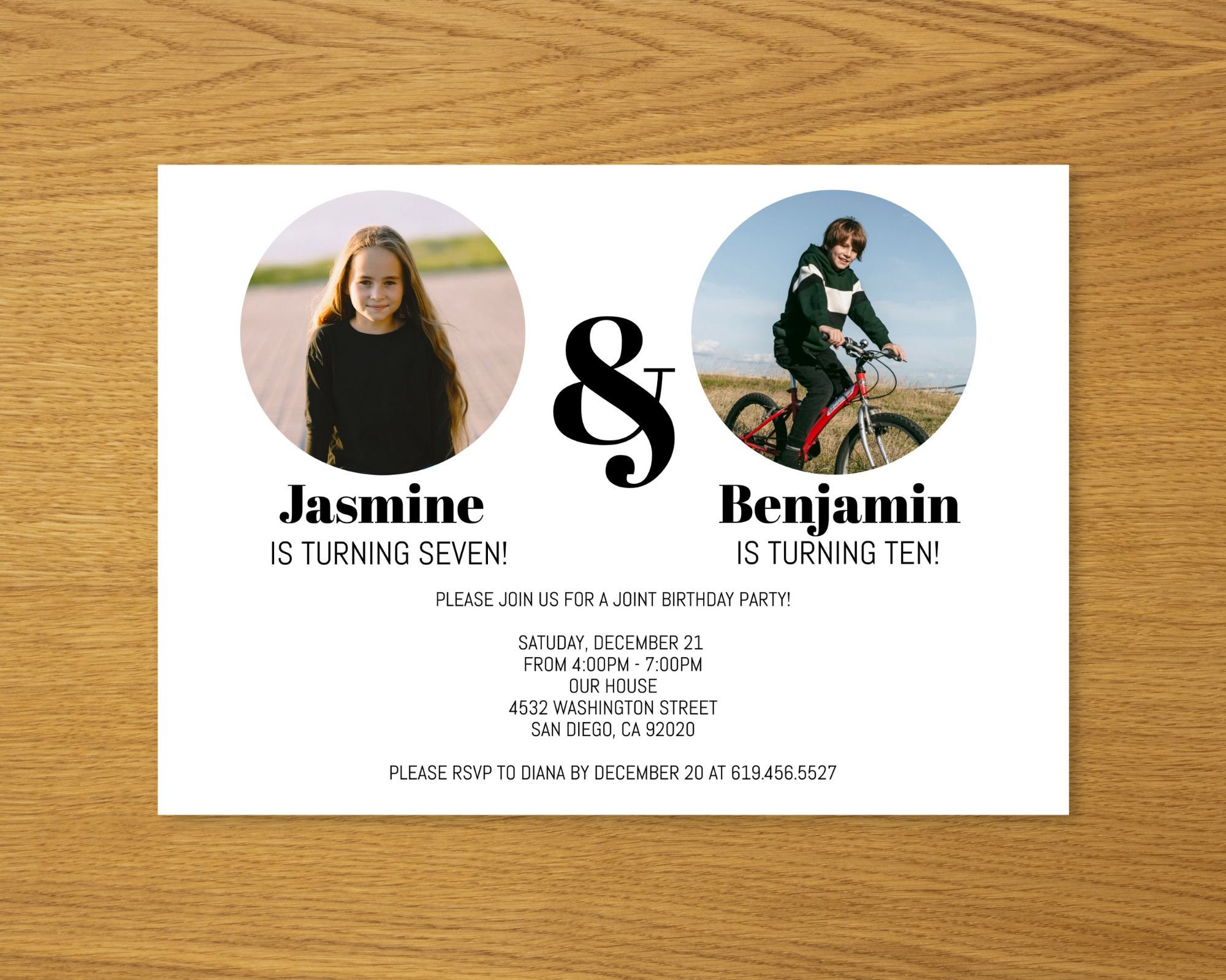 Joint Birthday Invitation Template Sibling Birthday - Etsy