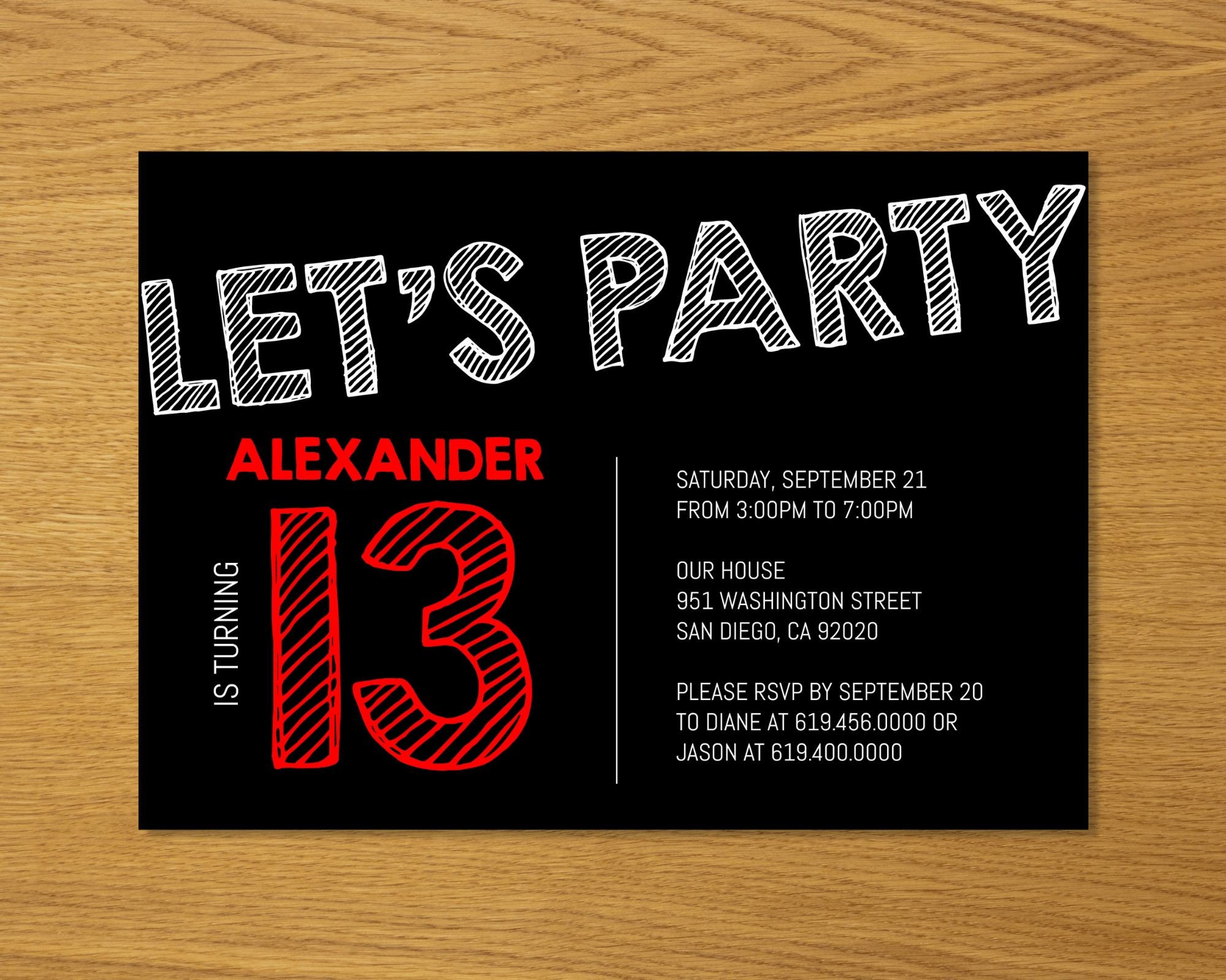 Black and Red Birthday Invitation for Teens Boys Teenagers Girls Adults  Kidsany AGE & Colorcorjlred Birthday Invitationsinstant Download - Etsy  Sweden