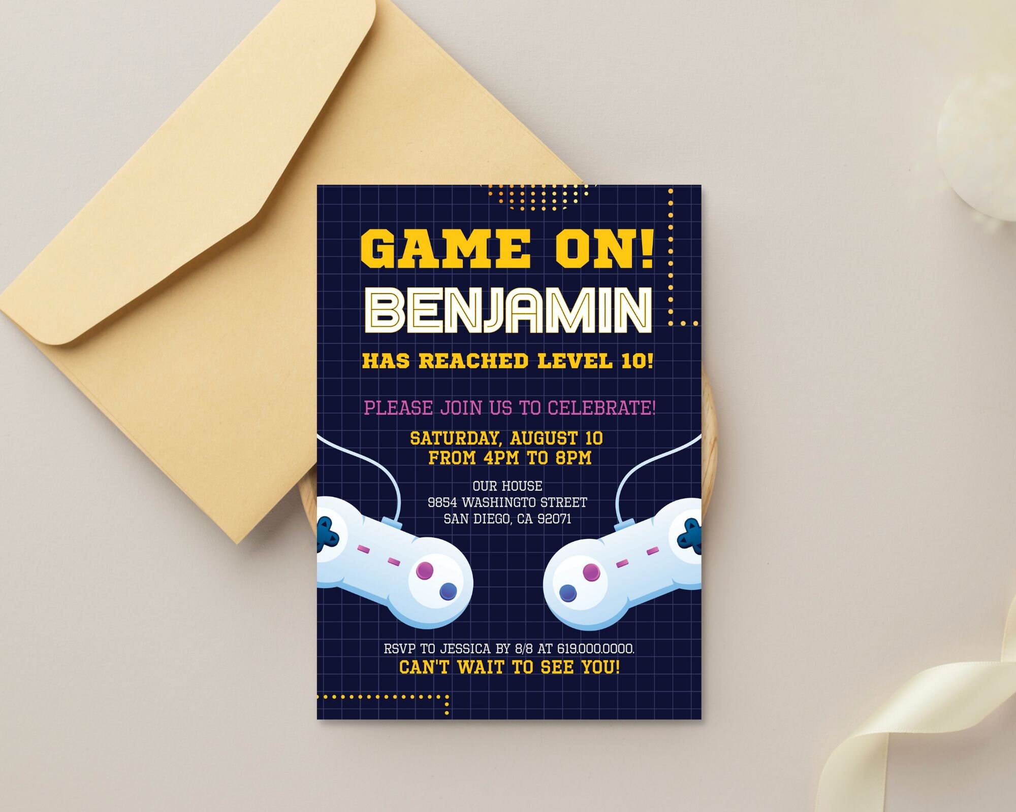 Video Game Birthday Invitation Template, Printable Video Game Party ...