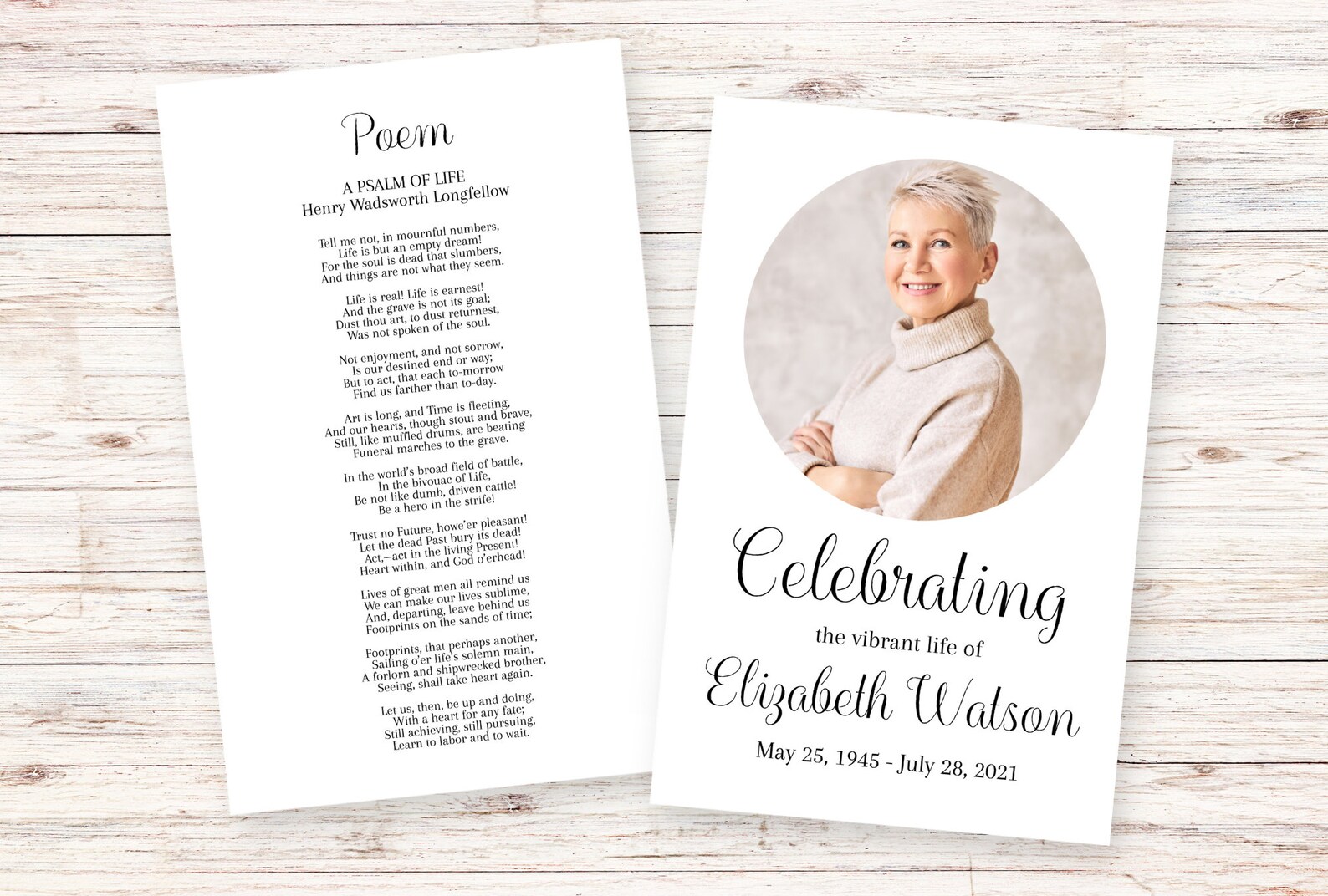 Simple Funeral Program Template, Funeral Program Template for Men or ...