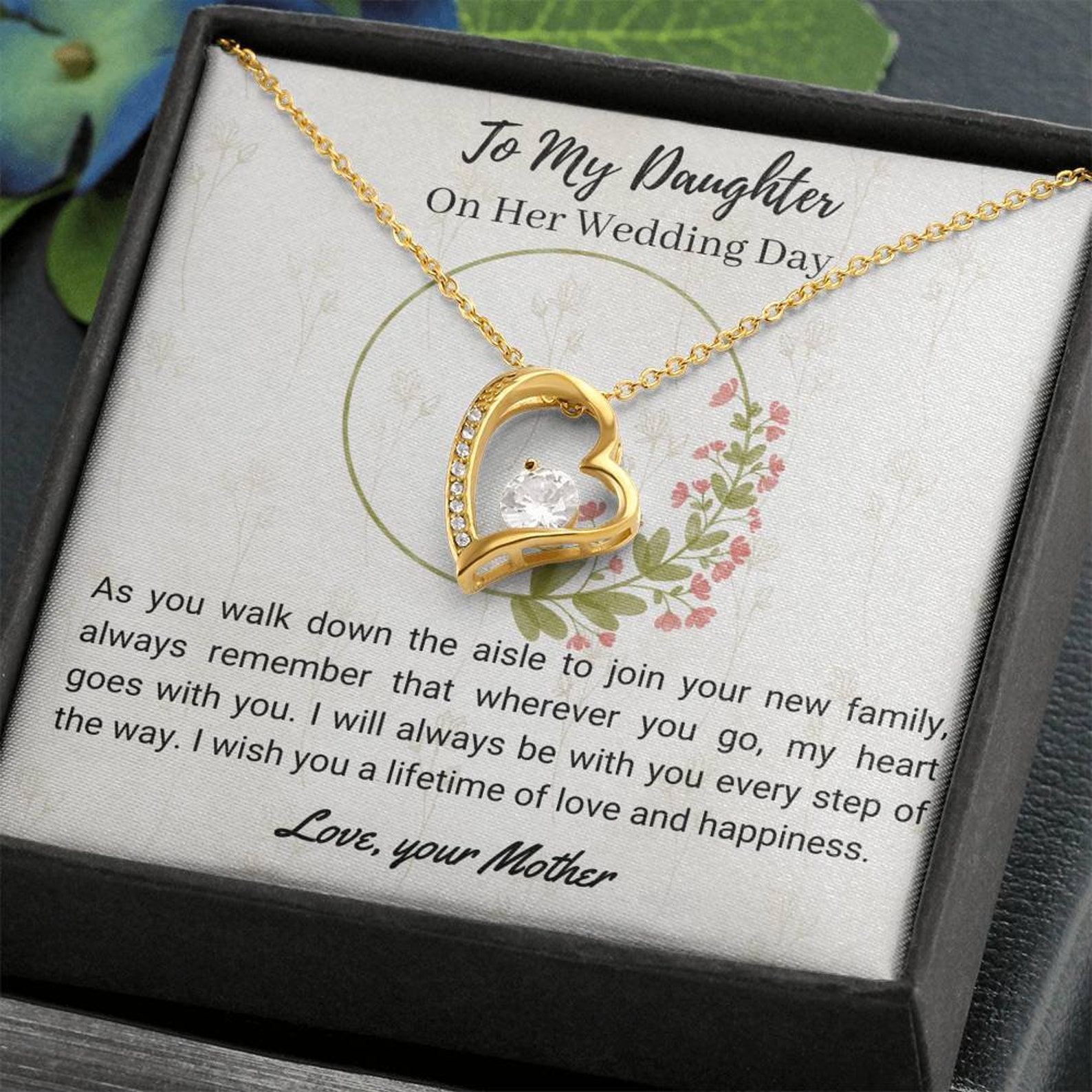Heart Necklace for Daughter on her Wedding Day From Mother Etsy