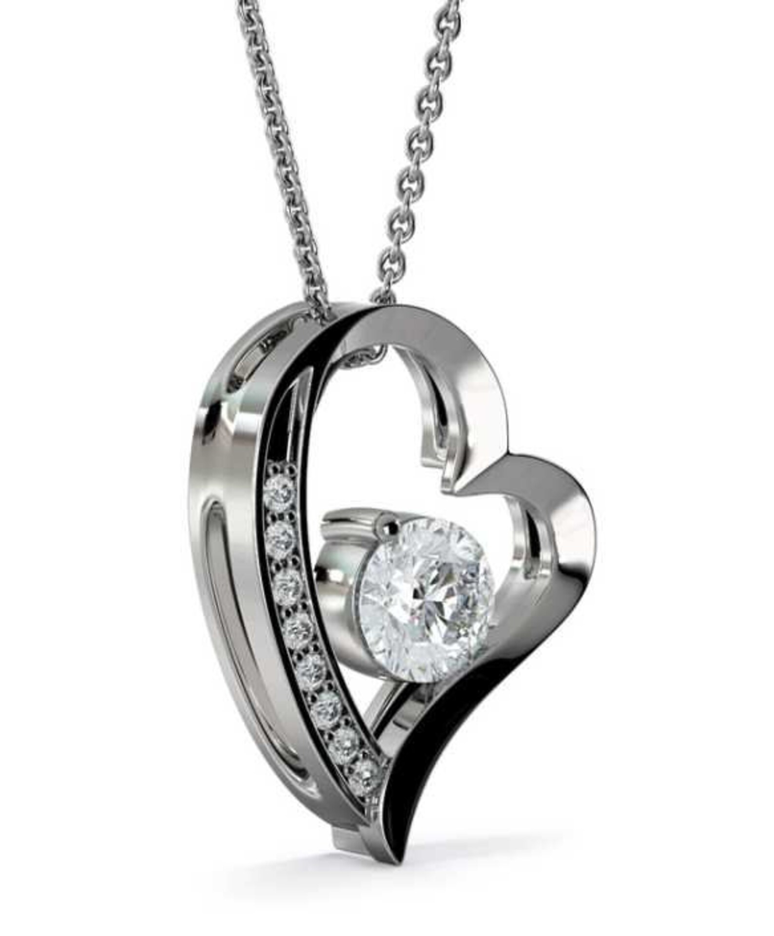 Diamond Heart Necklace for Wife Anniversary Gift Birthday Etsy