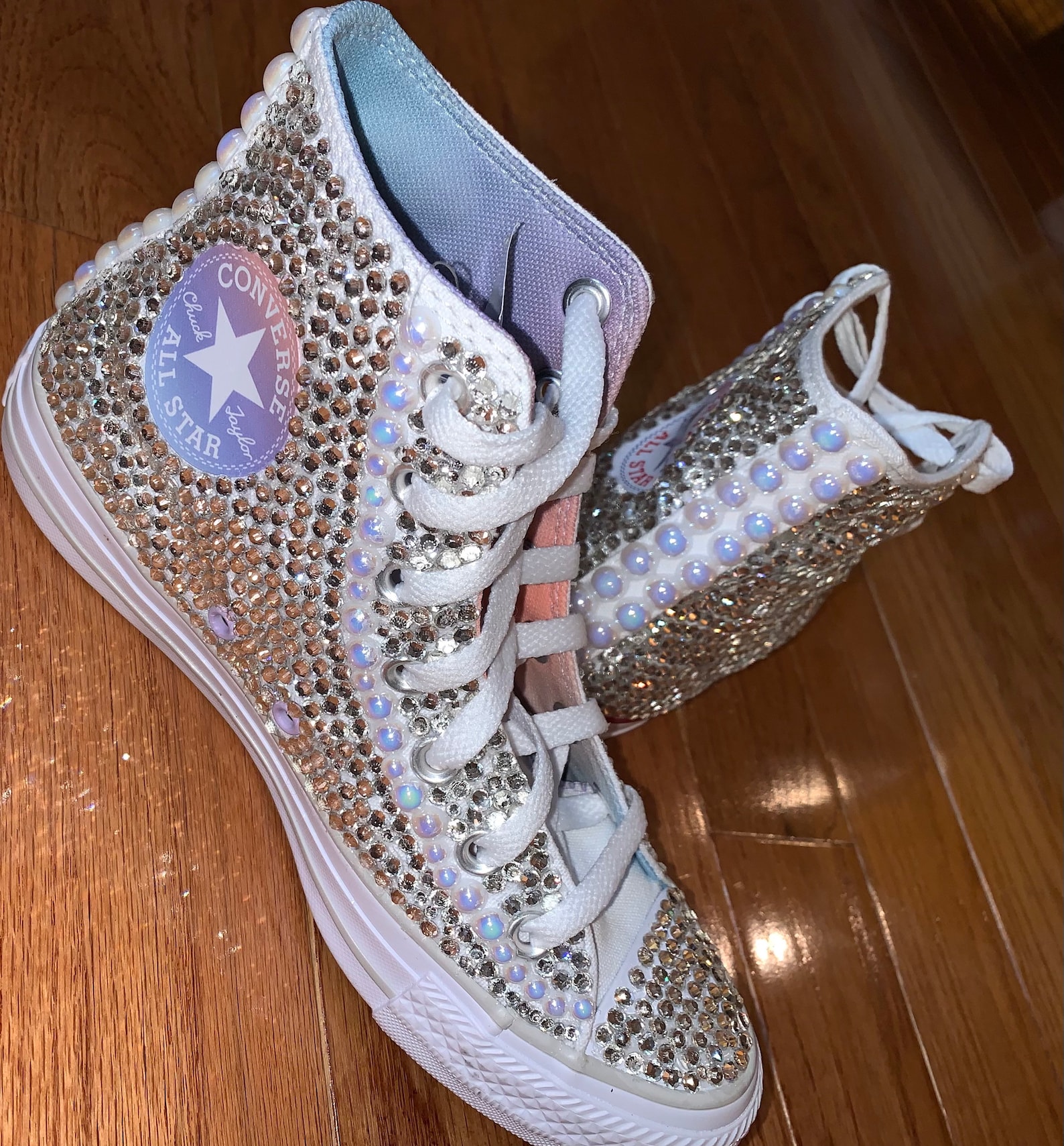 high top bling sneakers