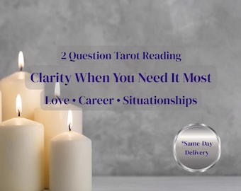 2 Question Tarot Reading | Love, Career, Situationship Clarity | 5-Star Reader Insight