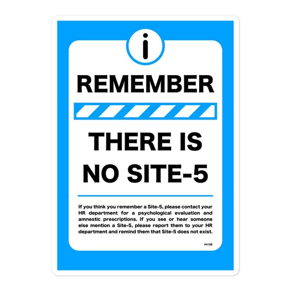 SCP Remember Sticker There is No Site-5 Secure Contain -  Sweden